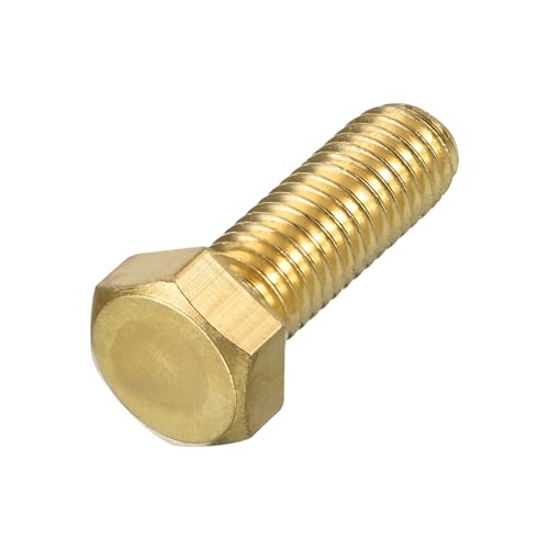 Image of METALLIXITY Hex Head Screw Bolt (1 /2-13x1-1 /2) 1Pcs, Brass Fully Threaded Solid Brass Hex Bolts Machine Screws - for Machinery Repair