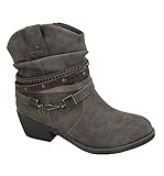 Jellypop Women's Nashville Western Ankle Boots, Stone Distress, 7.5