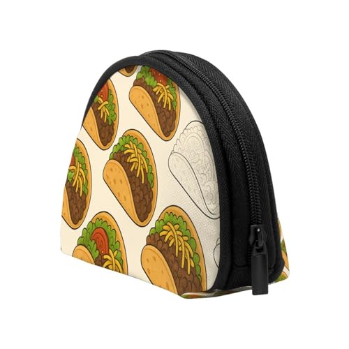 Portable Coin Purse Mexican Taco Pattern Mini Zippered Money Pouch Card Holder4