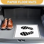 CALLARON 60Pcs Paper Car Foot Mats 50 x 38cm Disposable Floor Foot Mat Paper Car Foot Pad Portable Floor Mats Universal Car Floor Mats for Automotive Truck SUV