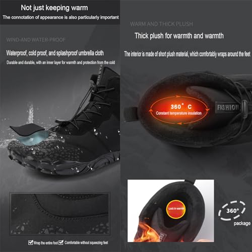 Myallfeet Barefoot Shoes Unisex Winter Boots Men's And Women's Outdoor Anti-Skid And Warm Insulation Hiking Cotton Boots Comfortable Fur Lined Snow Boots3