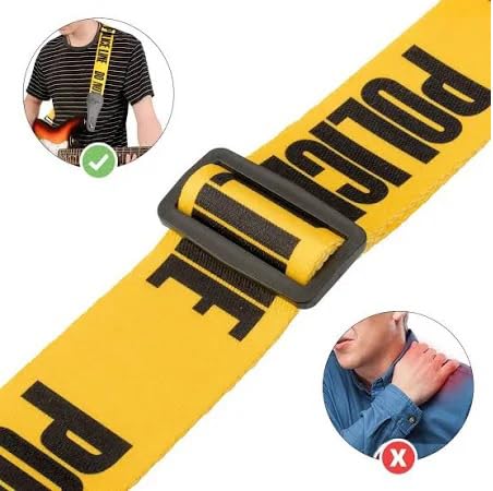 MOCKING BIRD Guitar Strap for Acoustic Adjustable Buckle Electric Guitar Strap Polyester Guitar Belt For Acoustic/Bass/Electric Guitar (Police Line) - Image 2 thumbnail