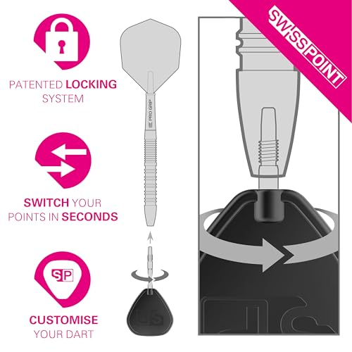 Target Darts Swiss Point Storm Dart Noktaları (3'lü Paket Uç) 35 mm Siyah SP – Change Dart Noktası, Profesyonel Dart Aksesuarı