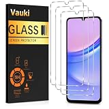 Vauki Vetro Temperato per Samsung Galaxy A15 4G/5G, 3 Pezzi Pellicola Protettiva,9H Durezza HD Trasparente, Anti Graffio, Senza Bolle, Ultra Resistente Vetrino Protezione Schermo