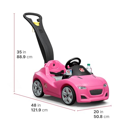 Image of Step2 Whisper Ride Cruiser Kids Push Car, Ride On Toy, Stroller Substitute, Includes Seat Belt & Horn, Made of Durable Plastic, Max Weight 50 lbs., For Toddlers 1.5-4 Years Old, Pink