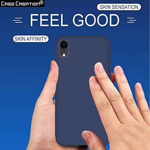 Image of Case Creation Luxurious OG Series for Apple iPhone XR Case Cover,Anti-Dirty Slim Case Frosted Matte Cute Candy TPU Raised Bezel (Splash of Color) Back Cover for iPhone XR -Navy Blue
