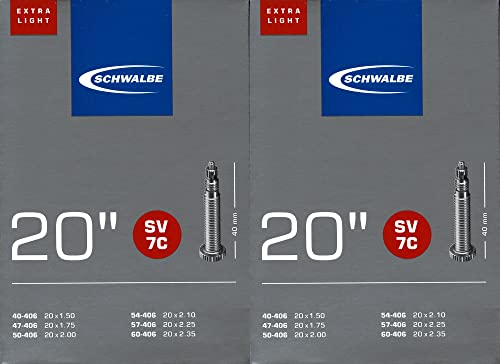 Schwalbe Sv - 2 Tubi Extra Leggeri Da 20 Pollici, 2 Pezzi