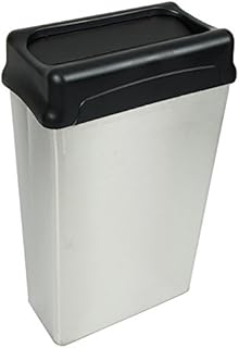 Ergode 70HTSS-VV Stainless Steel Wastebasket | Sleek Design | Space-Saving | Push-Down Flaps | No-Mar Feet