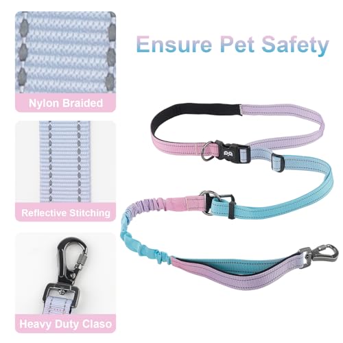 Joggingleine Hunde Freihändig Laufleine für Hunde Reflektierend Bauchgurt Hundeleine Dog Leash 145-225 cm Joggingleine mit Bauchgurt Ruckdämpfend für Jogging Laufleine für Große bis 50kg