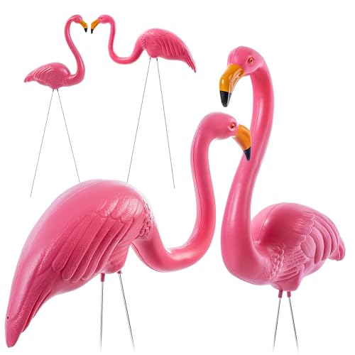 KADAX Lot de 2 figurines de flamant rose de jardin de 83 cm - Flamant rose - Piquet de jardin en plastique - Figurine de jardin - Oiseau exotique - Figurine de...