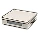 Household Essentials 537 Vision Storage Box with Lid and Handles | Charger Plates and Platters | Natural Canvas with Brown Trim