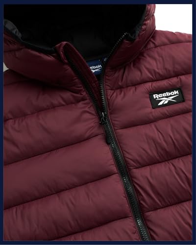 Image of Reebok Mens Puffer Jacket - Lightweight Quilted Glacier Shield Plus Size Puffer Jackets for Men - Insulated Mens Winter Coats