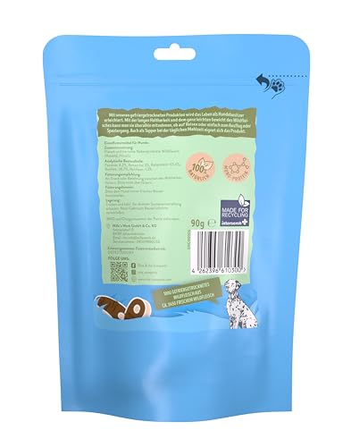 RiNa 100% Wildfleisch - Rohfutter für Hunde - 345g frisches Fleisch pro 100g - Natürlicher Geschmack und Nährstoffdichte - Gefriergetrocknet - 90g
