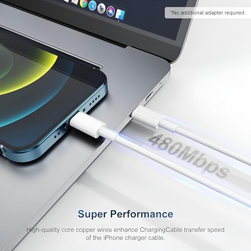 Image of mifaso iPhone USB C to Lightning Cable 20W [MFi Certified],3.3 Ft Power Delivery High Speed Charging Cord for Apple 14 /14 Pro /14 Pro Max /14 Plus /13 /13 Pro /13 Mini /13 Pro Max /12 /11 /XS /XR /X /8 /iPad,White