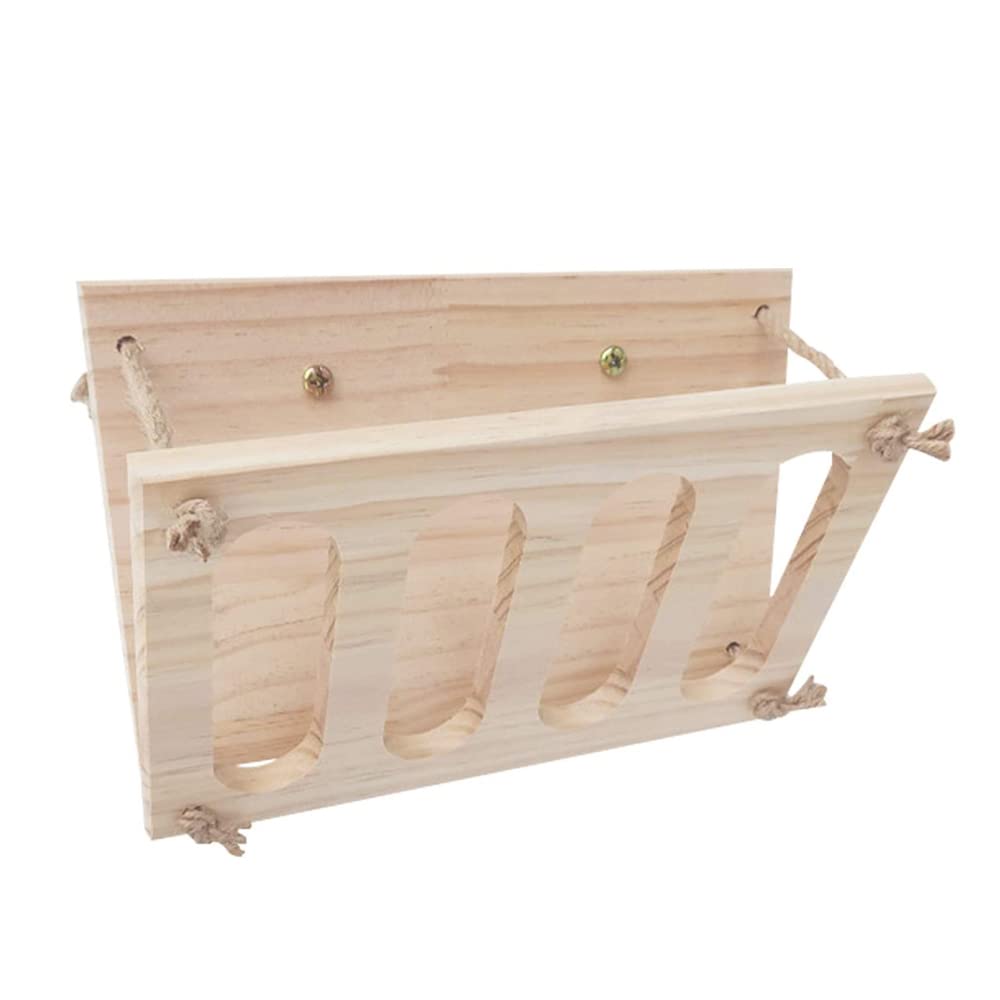 Wood Rabbit Hay Feeder Less Wasted Wooden Food Feeding Rack Biting Resistant Pet Wooden Hay Manger for Rabbit Guinea Pig Chinchilla Hamster