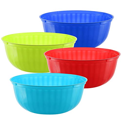 Pack of 4 – Serving Bowls – Large Plastic Bowls - Big Popcorn
