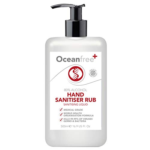 80% Alcohol Hand Sanitiser Rub - 500ml - Kills 99% Bacteria, Germs - Sanitizer
