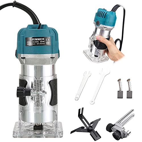 Fresatrice Verticale Legno Elettrica, Rifilatore Per Legno Manuale, Fresatrice Rifilatore 30000R/MIN 800W 220V, Fresa A Una Mano Per Bordi Lavorazione Del Legno, Strumento Per Falegname Taglio