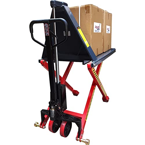 3300Lb. Cap, 27" X 45", Lift Height: 3-1/2" To 31-1/2", Manual High Lift Pallet Truck For Skid/Single Sided Pallet Pake Handling Tools #TOP5