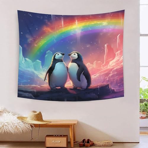 Tapisserie murale pingouin 3D pour créer un cocon moderne dans un dortoir