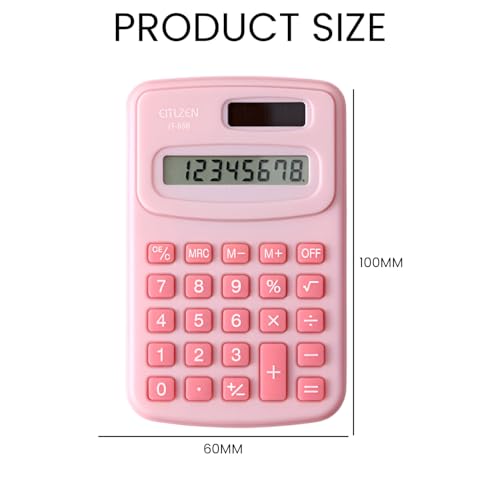 Image of SYGA Mini 8-Digit Electronic Calculator - Cute & Simple Scientific Calculator for Students & Office, Small & Portable Design (Pink)