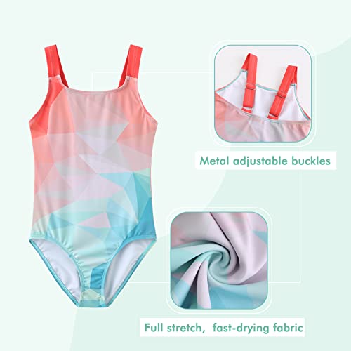 Image of Girls One Piece Swimsuits Halter Bathing Suits Summer Swimwear 3-16 Years