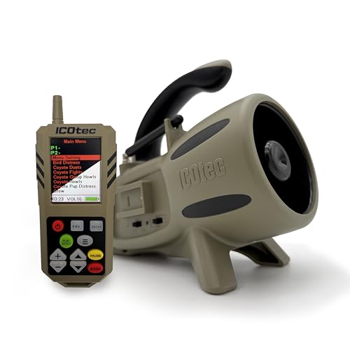Icotec Atom | Electronic Predator Call | 300 Yard Remote Range | 200 Sounds Included | Coyote, Fox,...