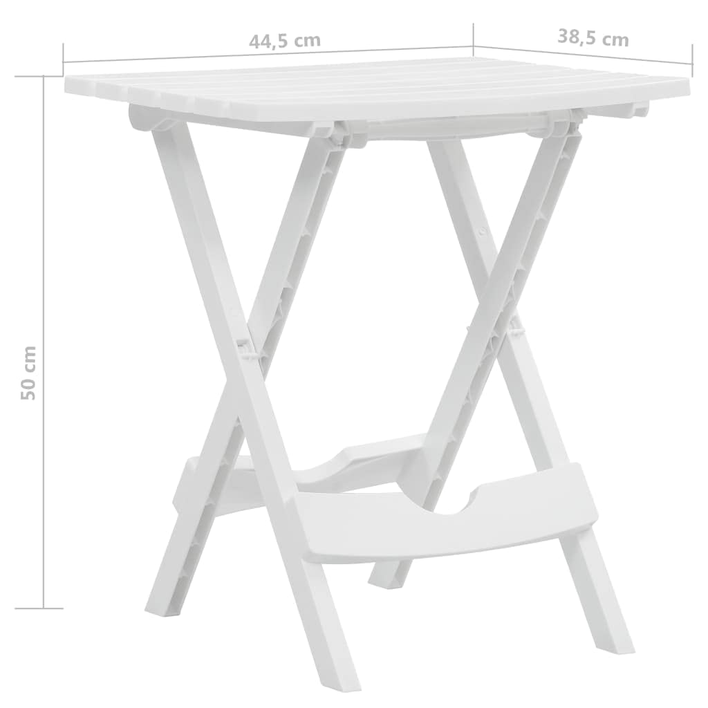 Tavolo da Giardino Pieghevole tavolino da balcone tavolino giardino tavolo terrazzo Adatto per giardino, terrazza 45,5x38,5x50cm Bianco