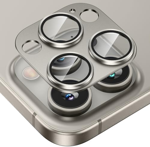 Tensea for iPhone 16 Pro/iPhone 16 Pro Max/iPhone 15 Pro/iPhone 15 Pro Max Camera Lens Protector, Metal Aluminum Alloy Tempered Glass Cover Camera Screen Protector Accessories, Case Friendly