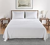 Lefoyer 100% Organic Cotton King Sheet, Percale Weave, 4-Piece Bed Sheets- One Flat, One Fitted & 2