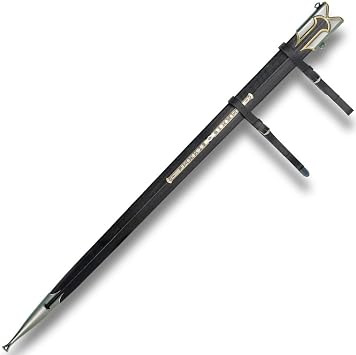 Anduril Scabbard | Authentic Reproduction Lord of The Rings | Genuine Leather Wrap | Solid Metal Fittings | 24-K Gold Plated Finish | 44 5/8" Overall | Genuine Leather Sword Scabbard with 24K Gold-Plated Fittings | Fits Authentic Anduril & Narsil Collector Swords for Display