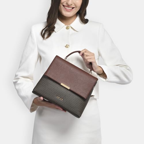 Image of Lavie Luxe Women's Mono Marsh Satchel Bag for Women | Satchel Handbag for Work | Ladies purse | Stylish Shoulder Bag | Gift for Women