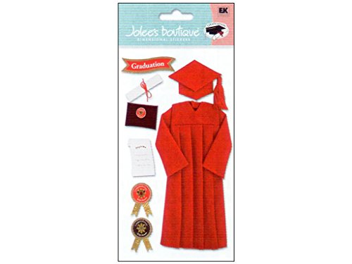 Di Jolee Boutique Le Grande graduazione dimensionale Sticker-laurea Cap & Gown/rosso