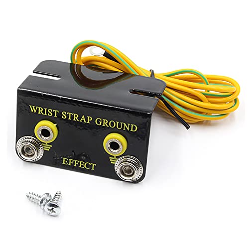Image of Anti Static Socket Ring Ground Connector with 5.74ft Terminal Cable for ESD Wrist Strap Grounding