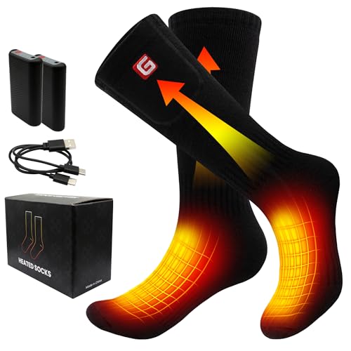 GEMSTONEGO Heated Socks for Men & Women, Electric Rechargeable Battery