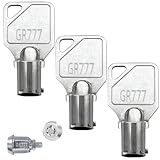 GR777 Commercial Washer & Dryer Key, Compatible with Speed Queen Greenwald Coin Laundry Machines - Service Panel Lock Tubular Keys (3 Pcs)
