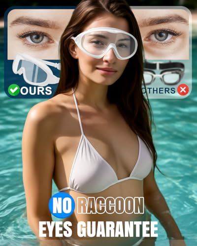 Rantizon Swim Goggles 2 Pack, Wide View Anti Fog&UV Swimming Goggles for Audlt, No Leak Pool Beach Essentials for Men Women