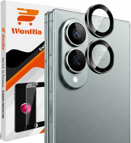 Image of WonRia Pack 2 - Camera Lens Protector Ring Compatible with Samsung Galaxy Z Fold 8 Wide 5G Camera Aluminum Alloy Rings, Ultra-HD Metal Frame- Black
