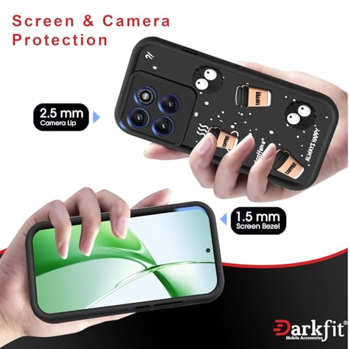 Image of DARKFIT Back Case Cover Compatible for Motorola Moto G86 5G | Cute Fun Cartoon 3D Ball | Coffee Silicone Case | Case Cover with Camera & Body Protection | Shock Proof | for Moto G86 5G | Color Black