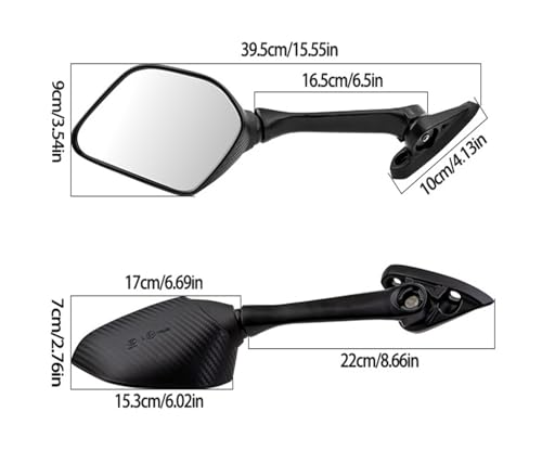 Espejo retrovisor moto antirreflejo para XMAX300 e YZF R3 con ajuste de ángulo rotatorio 7
