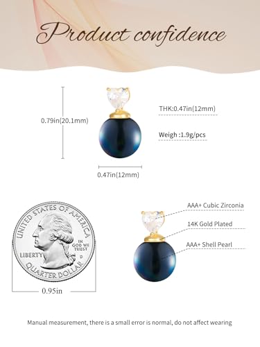 14K Gold Plated Pearl Drop Earrings for Women Jewelry3