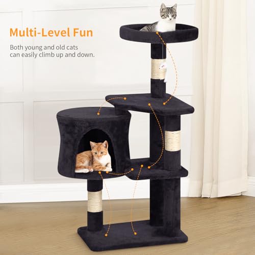 Image of BestPet | 36 inch Cat Tree Tower | Dark Gray | Sturdy Multi-Level Cat Tree