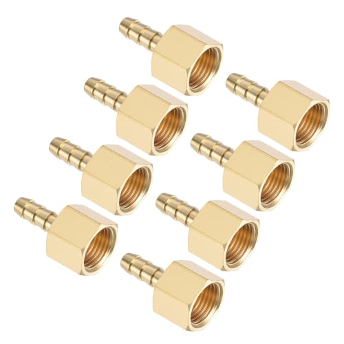 Kozelo 8pcs Brass Hose Barb Fittings 1/8" Hose Barb to 1/8" NPT Female