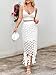 Cicy Bell Womens Hollow Out Maxi Skirts Summer High Waisted Boho Fringe Hem Long Skirt White