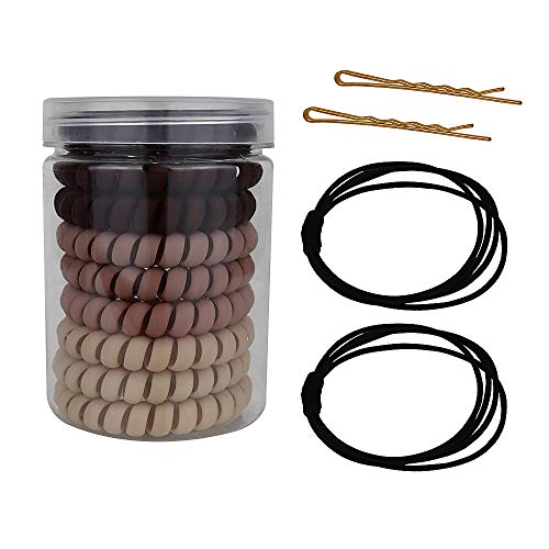 CHRYSES Spiral Hair Ties, Phone Cord Hair Ties, Hair Coils, Hair Bands -9Pcs Colorful Traceless Elastics Coil Hair Ties Hair Accessories for Women, Suitable for All Hair Types
