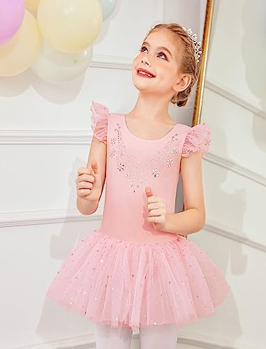 Bricnat - Vestito da danza da bambina, a maniche