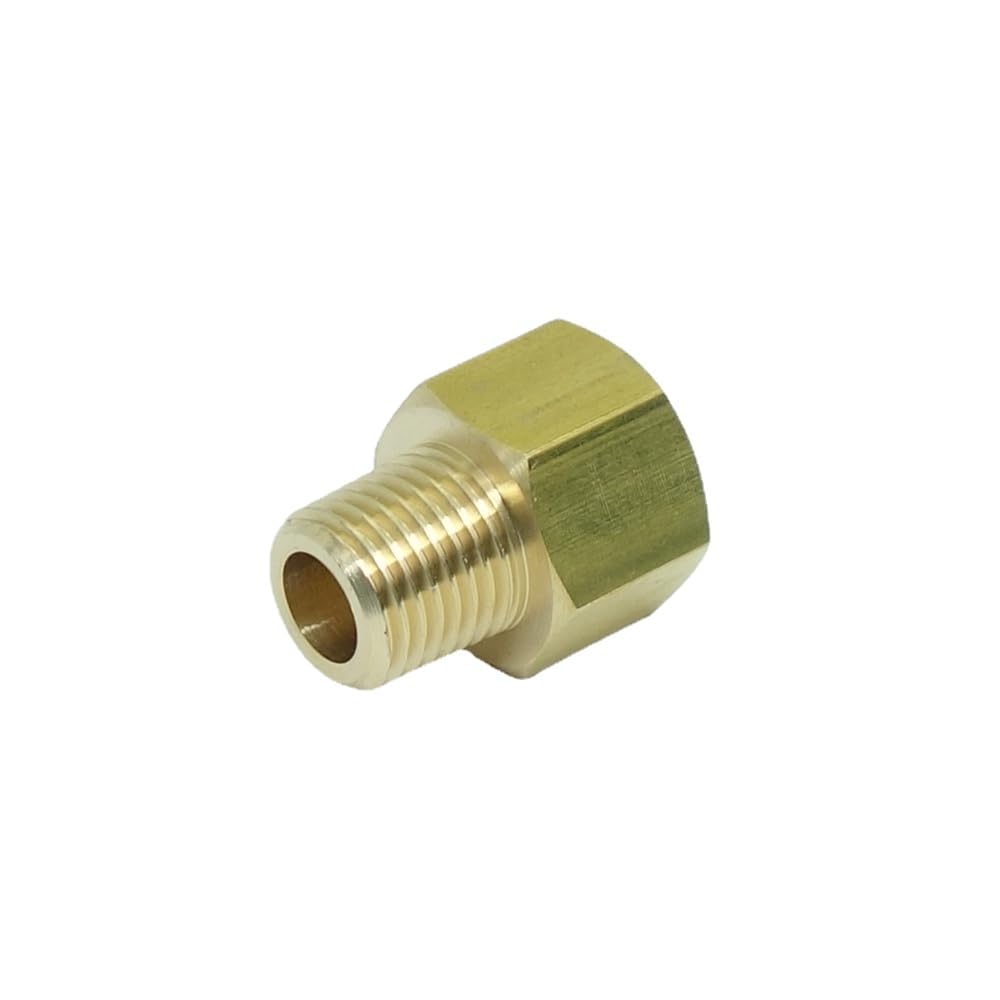 2 Pcs 1/4" NPT Pipe Male x M14 x1.5 Female Metric Gauge Adapter Brass