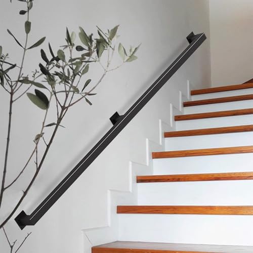 Rampe d'escalier stable contre les chutes kit complet noir
