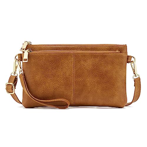 Petit sac à bandoulière en cuir végétalien marron pour femme ZOOEASS