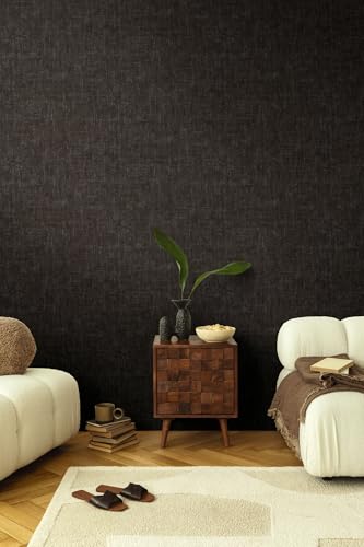 Papier peint intissé de qualité supérieure COSMOPOLITAN texture textile noire et grise 791105 - 5